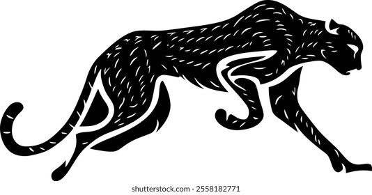 cheetah character Silhouette icon design Minimal style