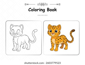 Cheetah Coloring Animal Illustration Design