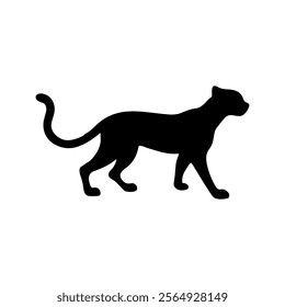 Cheetah cub silhouette vector illustration design on white background.