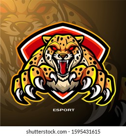 Cheetah Esport Mascot Logo Design Stock Vector (Royalty Free ...