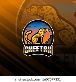 Cheetah esport mascot logo design