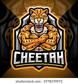 Cheetah esport mascot logo design