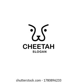 Cheetah face animal logo design vector