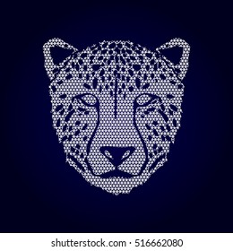 Cheetah face designed using geometric pattern graphic vector.