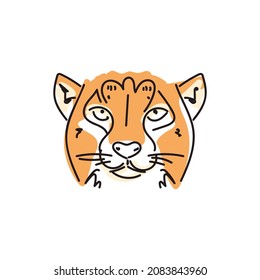 cheetah face drawing vector illustration