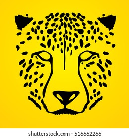 Cheetah face graphic vector.