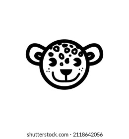 cheetah face illustration. animal face.