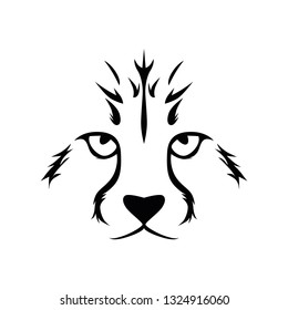 Cheetah face line art vector