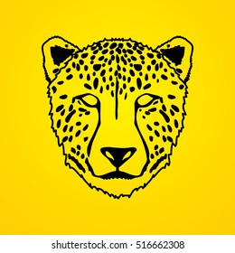 Cheetah face outline graphic vector.