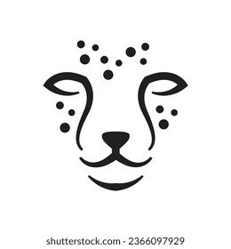 cheetah face silhouette logo vector