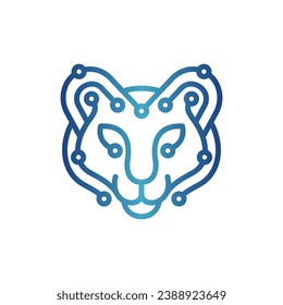 Cheetah Face Technology mit Circuit Line modernes Logo, geeignet für Ihr Unternehmen