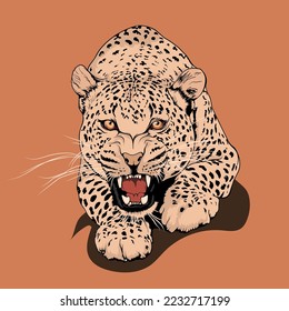 cheetah Face vector art illustration 