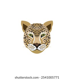 Cheetah Face vector, Leopard Head on white background.