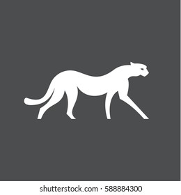 Cheetah family feline modern vector animal logo into flat style illustrations in minimalism