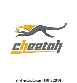 cheetah fast animal logo vector