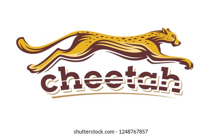 Cheetah Fast Run Logo Vector