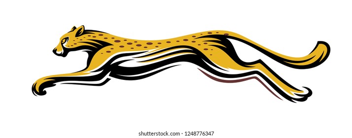 Cheetah Fast Run Logo Vector