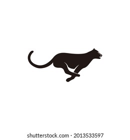 Cheetah fast run silhouette logo icon vector template isolated on white background	