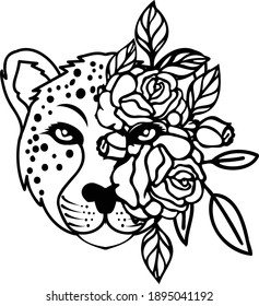 Cheetah Floral  File is suitable for t-shirt, laser cutting, sublimation, hobby, cards, invitations, website or crafts projects. Perfect for magazine, news papers, posters etc.