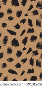 Cheetah fur seamless vector pattern, animal print background