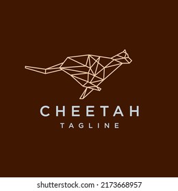 Cheetah geometric logo icon design template