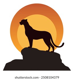 Cheetah graphics design vector art on white background