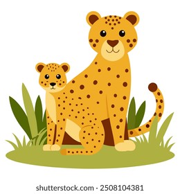 Cheetah graphics design vector art on white background