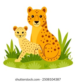 Cheetah graphics design vector art on white background