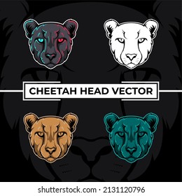 Cheetah head close up vector collection