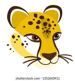 Cheetah head, isolated vector illustration