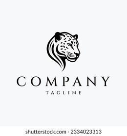 Cheetah head logo design icon vector