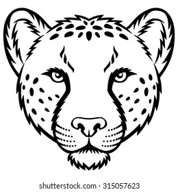 A Cheetah head logo. This is vector illustration ideal for a mascot and tattoo or T-shirt graphic.