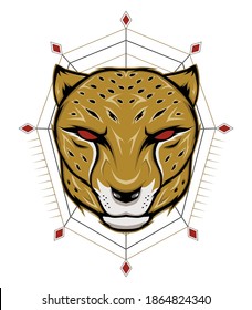 Cheetah Head Logo. cheetah Vektordesign-Vorlage.