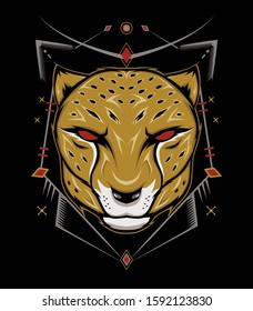 Cheetah Head - Mascot Emblem for sport team. Vector illustration for t-shirt and badges - Vector