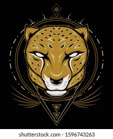 Cheetah Head - Mascot Emblem for sport team. Vector illustration for t-shirt and badges - Vector