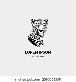 cheetah head minimalist logo design