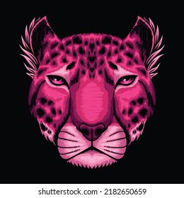 Cheetah head pink illustration can be used and printed for various uses