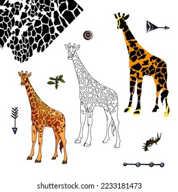 Cheetah head sketch vector graphics monochrome black-and-white drawing. Abstract jungle! Vector illustrations of animals (giraffe), leaves, spots, objects and textures. Drawing art for a poster