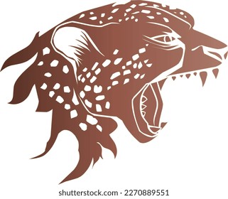 Cheetah head. Vector cartoon illustration on transparent background