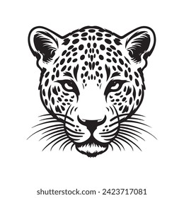 Cheetah head vector illustration isolated on transparent background Stock Vector