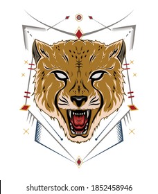 Cheetah-Kopf, Wildmaskottkopf Vektorgrafik-Vorlage.