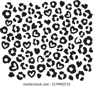 Cheetah Heart Print Pattern Vector Seamless Leopard Heart Print  svg