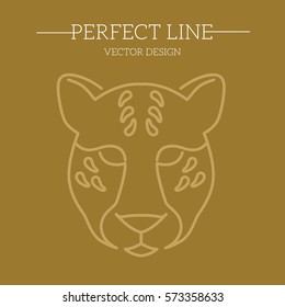 Cheetah icon. Contour Design.