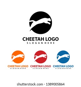 Cheetah icon design. Creative cheetah logo vector. Isolated on white background.