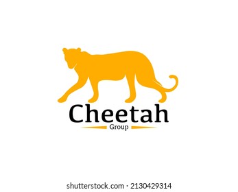 Cheetah icon silhouette logo design 