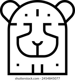 icono de chita. Diseño de estilo lineal delgado aislado sobre fondo blanco