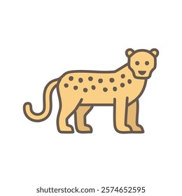 Cheetah icon vector isolated on white background for your web and mobile app design. Tiger logo concept.