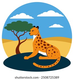 cheetah illustration design vector art