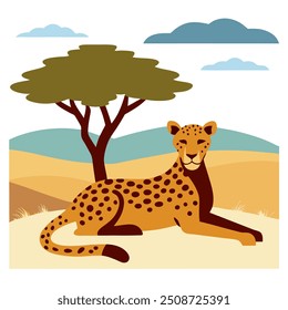 cheetah illustration design vector art
