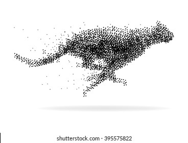 A cheetah illustration made from dots